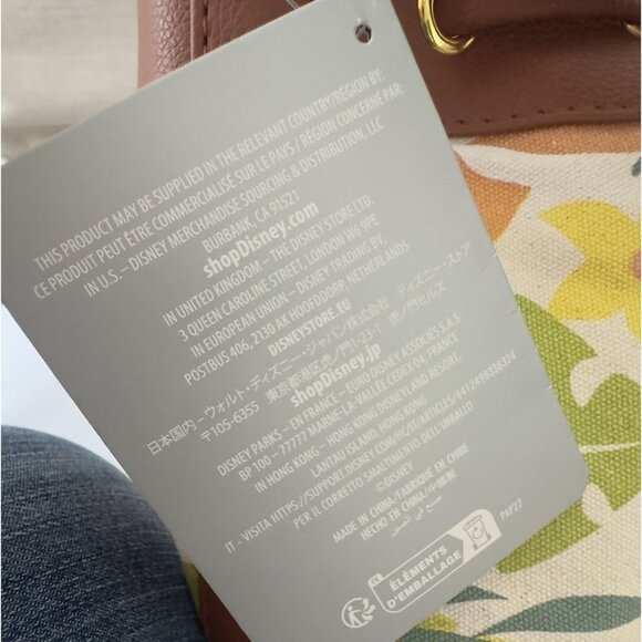 NEW! Disney Moana Canvas Swim Bag Hawaiian Print & Embroidered Patch Handbag - Picture 8 of 10